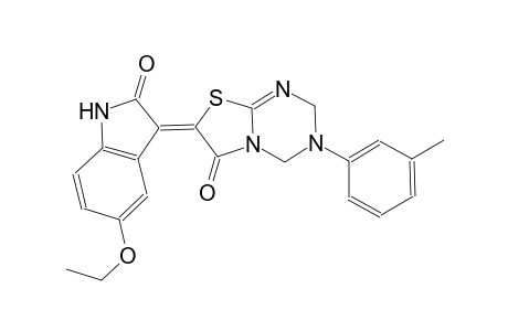 (7Z)-7-(5-ethoxy-2-oxo-1,2-dihydro-3H-indol-3-ylidene)-3-(3-methylphenyl)-3,4-dihydro-2H-[1,3]thiazolo[3,2-a][1,3,5]triazin-6(7H)-one