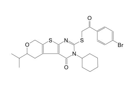 2-{[2-(4-bromophenyl)-2-oxoethyl]sulfanyl}-3-cyclohexyl-6-isopropyl-3,5,6,8-tetrahydro-4H-pyrano[4',3':4,5]thieno[2,3-d]pyrimidin-4-one