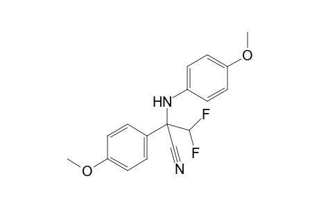 3,3-difluoro-2-(4-methoxyphenyl)-2-(4-methoxyanilino)propionitrile