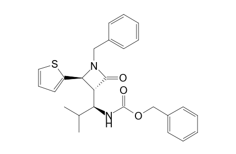 (phenylmethyl) N-[(1S)-2-methyl-1-[(3R,4S)-2-oxidanylidene-1-(phenylmethyl)-4-thiophen-2-yl-azetidin-3-yl]propyl]carbamate