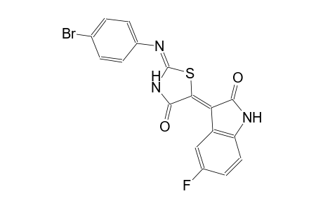 (3Z)-3-{(2E)-2-[(4-bromophenyl)imino]-4-oxo-1,3-thiazolidin-5-ylidene}-5-fluoro-1,3-dihydro-2H-indol-2-one