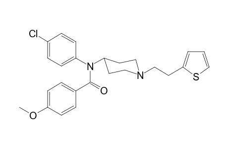 N-(4-Chlorophenyl)-N-(1-[(2-thiophen-2-yl)ethyl]piperidin-4-yl)-4-methoxybenzamide
