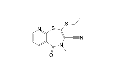 4-Methyl-2-(ethylthio)-5(4H)-oxopyrido[3,2-f]-(1,4)-thiazepine-3-carbonitrile