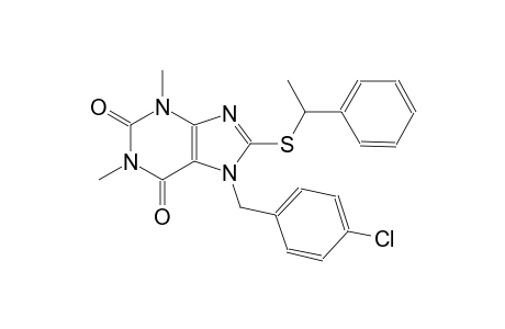 7-(4-chlorobenzyl)-1,3-dimethyl-8-[(1-phenylethyl)sulfanyl]-3,7-dihydro-1H-purine-2,6-dione