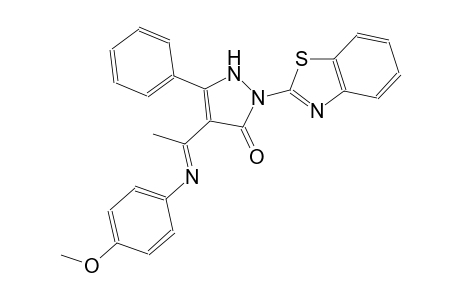 3H-pyrazol-3-one, 2-(2-benzothiazolyl)-1,2-dihydro-4-[(1E)-1-[(4-methoxyphenyl)imino]ethyl]-5-phenyl-