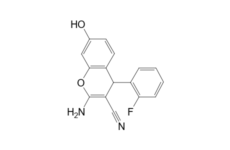 2-Amino-4-(2-fluorophenyl)-7-hydroxy-4H-chromene-3-carbonitrile