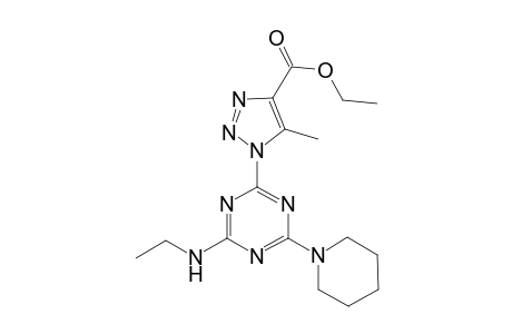 1-[4-(ethylamino)-6-(1-piperidinyl)-1,3,5-triazin-2-yl]-5-methyl-4-triazolecarboxylic acid ethyl ester
