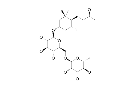 SEDUMOSIDE-E1;(3S,5R,6S,9R)-MEGASTIGMAN-3,9-DIOL-3-O-ALPHA-L-RHAMNOPYRANOSYL-(1->6)-BETA-D-GLUCOPYRANOSIDE