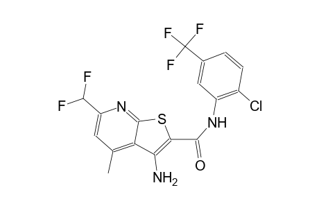 3-amino-N-[2-chloro-5-(trifluoromethyl)phenyl]-6-(difluoromethyl)-4-methylthieno[2,3-b]pyridine-2-carboxamide