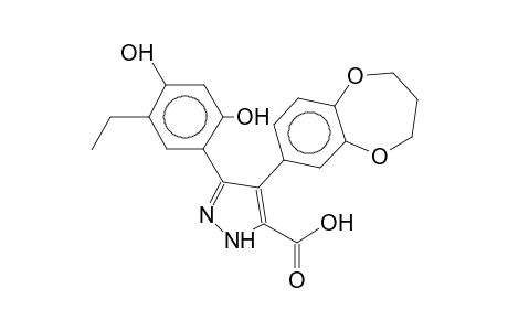 7-[3-(2,4-dihydroxy-5-ethylphenyl)-5-carboxy-4-pyrazolyl]-benzo[b]-1,4-dioxepane