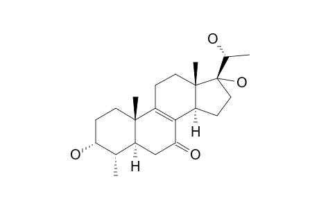 (-)-(3-R,4-S,5-S,17-R,20-R)-3,17,20-TRIHYDROXY-4-METHYLPREGN-8-EN-7-ONE