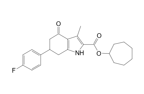 1H-Indole-2-carboxylic acid, 6-(4-fluorophenyl)-3-methyl-4-oxo-4,5,6,7-tetrahydro-, cycloheptyl ester