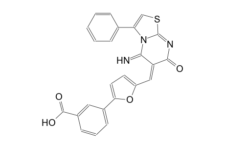 3-{5-[(E)-(5-imino-7-oxo-3-phenyl-5H-[1,3]thiazolo[3,2-a]pyrimidin-6(7H)-ylidene)methyl]-2-furyl}benzoic acid