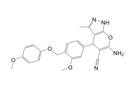 6-amino-4-{3-methoxy-4-[(4-methoxyphenoxy)methyl]phenyl}-3-methyl-1,4-dihydropyrano[2,3-c]pyrazole-5-carbonitrile