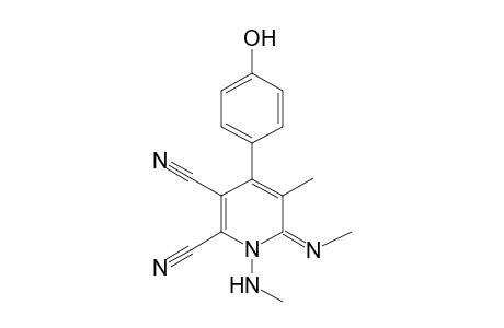 4-(4-Hydroxyphenyl)-5-methyl-1-(methylamino)-6-[methylimino]-1,6-dihydro-2,3-pyridinedicarbonitrile