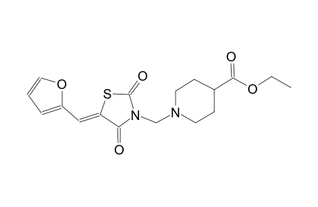 4-piperidinecarboxylic acid, 1-[[(5Z)-5-(2-furanylmethylene)-2,4-dioxothiazolidinyl]methyl]-, ethyl ester