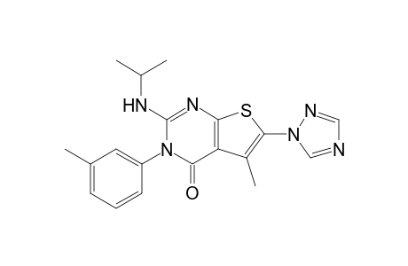 5-Methyl-3-(3-methylphenyl)-2-isopropylamino-6-(1H-1,2,4-triazol-1-yl)thieno[2,3-d]pyrimidin-4(3H)-one