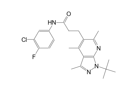 1H-pyrazolo[3,4-b]pyridine-5-propanamide, N-(3-chloro-4-fluorophenyl)-1-(1,1-dimethylethyl)-3,4,6-trimethyl-