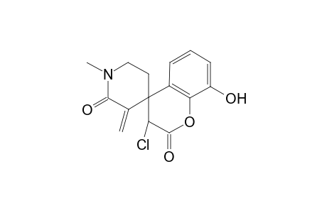 Spiro[(4H-3-chloro-8-hydroxy-2-oxo[1]benzopyran)-4,4'-(1'-methyl-3'-methylene-2'-piperidinone)