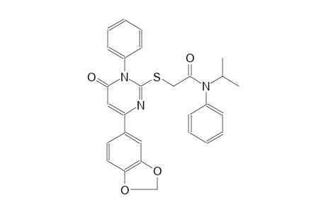 2-{[4-(1,3-benzodioxol-5-yl)-6-oxo-1-phenyl-1,6-dihydro-2-pyrimidinyl]sulfanyl}-N-isopropyl-N-phenylacetamide