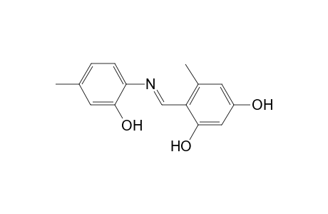 4-{[(2-hydroxy-4-methylphenyl)imino]methyl}-5-methyl-1,3-benzenediol