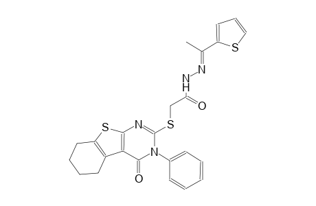 2-[(4-oxo-3-phenyl-3,4,5,6,7,8-hexahydro[1]benzothieno[2,3-d]pyrimidin-2-yl)sulfanyl]-N'-[(E)-1-(2-thienyl)ethylidene]acetohydrazide