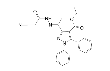 (E)-ethyl 3-(1-(2-(2-cyanoacetyl)hydrazono)ethyl)-1,5-diphenyl-1H-pyrazole-4-carboxylate