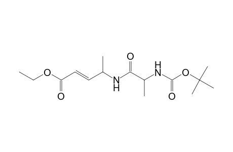 2-(E)-Pentenoic acid, (4S)-4-[(t-butoxycarbonyl-(R)-alanyl)amino]-, ethyl ester