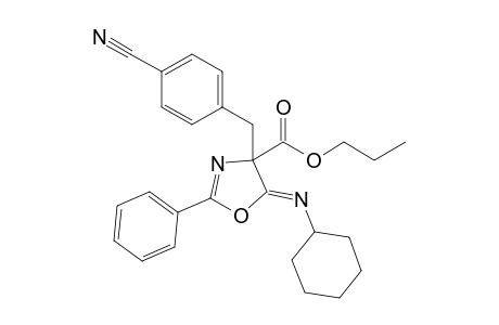 n-Propyl (5Z)-5-(cyclohexylimino)-4-(4-cyanobenzyl)-2-phenyl-4,5-dihydro-1,3-oxazole-4-carboxylate