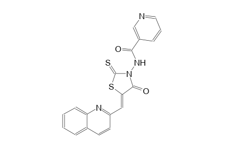 3-pyridinecarboxamide, N-[(5Z)-4-oxo-5-(2-quinolinylmethylene)-2-thioxothiazolidinyl]-