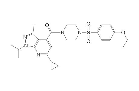 6-cyclopropyl-4-({4-[(4-ethoxyphenyl)sulfonyl]-1-piperazinyl}carbonyl)-1-isopropyl-3-methyl-1H-pyrazolo[3,4-b]pyridine