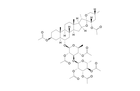 6-ALPHA-O-ALPHA-L-RHAMNOPYRANOSYL-(1->3)-BETA-D-QUINOVOPYRANOSYL-(25R)-5-ALPHA-SPIROSTAN-3-BETA,23-ALPHA-DIOL-PERACETATE