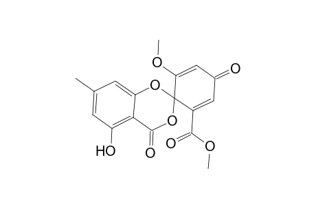 5-Hydroxy-3',4-diketo-5'-methoxy-7-methyl-spiro[1,3-benzodioxin-2,6'-cyclohexa-1,4-diene]-1'-carboxylic acid methyl ester