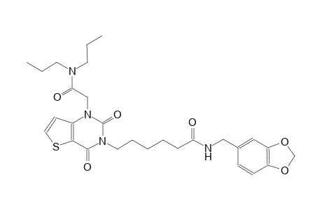 N-(1,3-benzodioxol-5-ylmethyl)-6-(1-[2-(dipropylamino)-2-oxoethyl]-2,4-dioxo-1,4-dihydrothieno[3,2-d]pyrimidin-3(2H)-yl)hexanamide