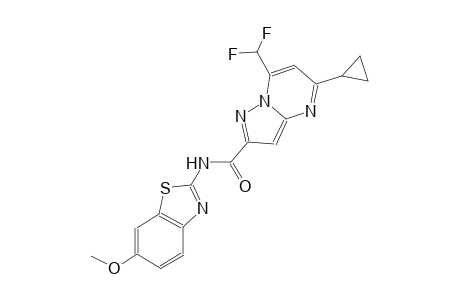 5-cyclopropyl-7-(difluoromethyl)-N-(6-methoxy-1,3-benzothiazol-2-yl)pyrazolo[1,5-a]pyrimidine-2-carboxamide