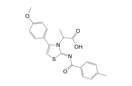 2-[2-(4-Methylbenzoylimino)-4-(4-methoxyphenyl)thiazol-3(2H)-yl]propanoic acid