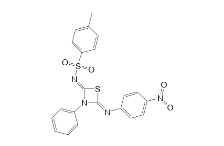 Benzenesulfonamide, 4-methyl-N-[4-[(4-nitrophenyl)imino]-3-phenyl-1,3-thiazetidin-2-ylide ne]-