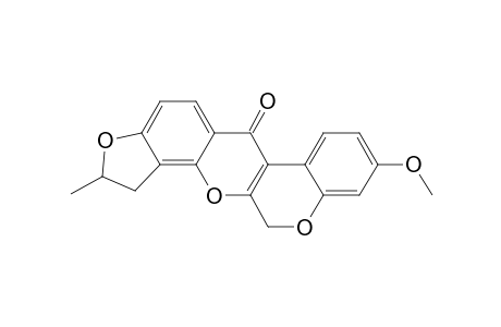 [1]Benzopyrano[3,4-b]furo[2,3-h][1]benzopyran-6(12H)-one, 1,2-dihydro-9-methoxy-2-methyl-