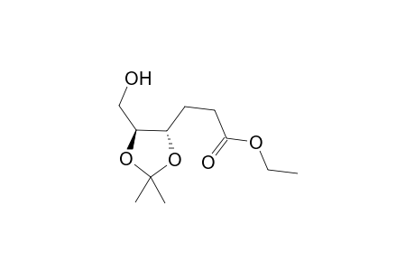3-[(4S,5S)-2,2-dimethyl-5-methylol-1,3-dioxolan-4-yl]propionic acid ethyl ester