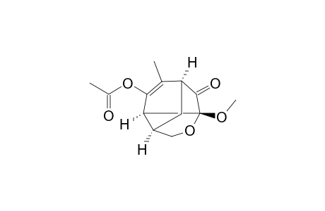 (1S*,3R*,6R*,7S*)-3-Methoxy-9-methyl-2-oxo-4-oxatricyclo[4.3.1.0(3,7)]dec-8-en-8-yl acetate