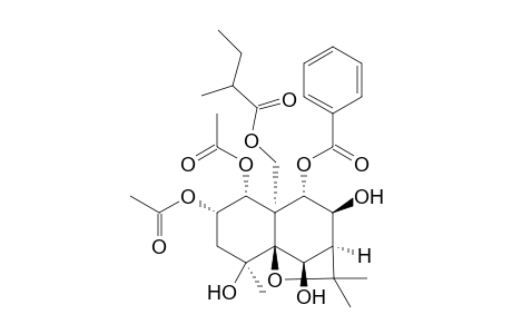 (1R,2S,4S,5S,6R,7R,8S,9S,10S)-1,2-Diacetoxy-9-benzoyloxy-15-(2-methylbutyroyloxy)-4,6,8-trihydroxydihydro-.beta.-agarofuran