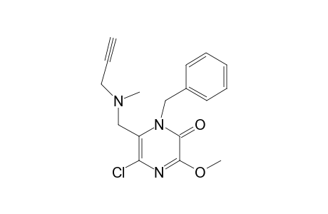 6-(N-Methyl-2-propynylaminomethyl)-5-chloro-3-methoxy-1-benzyl-2(1H)-pyrazinone