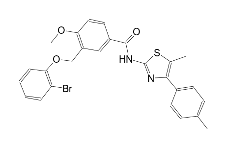 3-[(2-bromophenoxy)methyl]-4-methoxy-N-[5-methyl-4-(4-methylphenyl)-1,3-thiazol-2-yl]benzamide