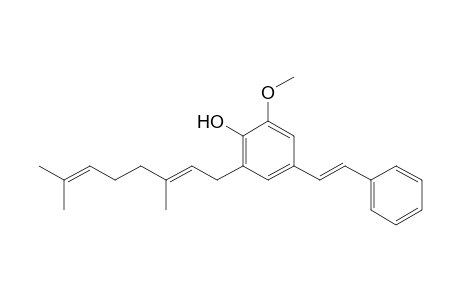 6-((2E)-3,7-Dimethyl-2,6-octadienyl)-2-methoxy-4-((E)-phenylethenyl)phenol