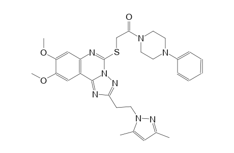 2-[2-(3,5-dimethyl-1H-pyrazol-1-yl)ethyl]-8,9-dimethoxy-5-{[2-oxo-2-(4-phenyl-1-piperazinyl)ethyl]sulfanyl}[1,2,4]triazolo[1,5-c]quinazoline