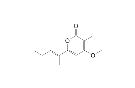 (E)-4-Methoxy-3-methyl-6-(pent-2-en-2-yl)-2H-pyran-2-one