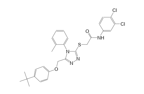 2-{[5-[(4-tert-butylphenoxy)methyl]-4-(2-methylphenyl)-4H-1,2,4-triazol-3-yl]sulfanyl}-N-(3,4-dichlorophenyl)acetamide