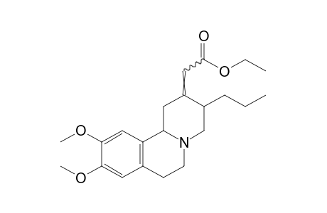 9,10-dimethoxy-1,3,4,6,7,11b-hexahydro-3-propyl-2H-benzo[a]quinolizine-delta2,alpha-acetic acid, ethyl ester