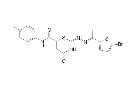 (2E)-2-{(2E)-2-[1-(5-bromo-2-thienyl)ethylidene]hydrazono}-N-(4-fluorophenyl)-4-oxotetrahydro-2H-1,3-thiazine-6-carboxamide