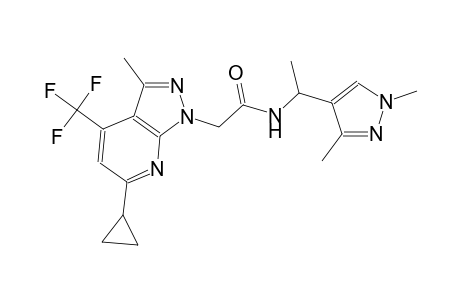 1H-pyrazolo[3,4-b]pyridine-1-acetamide, 6-cyclopropyl-N-[1-(1,3-dimethyl-1H-pyrazol-4-yl)ethyl]-3-methyl-4-(trifluoromethyl)-
